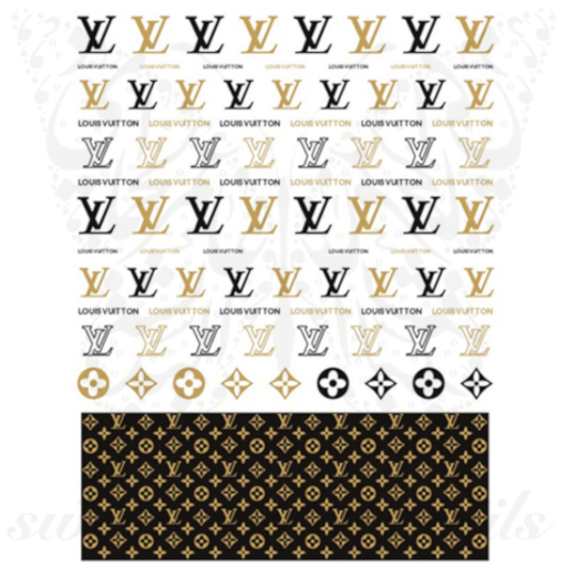 Colorful LV Nail Stickers