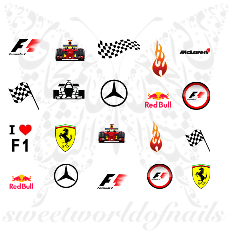 Formula 1 nail art Water Decals