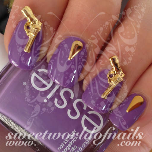 3D Gold Skull Nail Charms Halloween Decoration