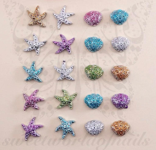 Silver Star Stickers with Glitter, Glittery Nail Designs, Embellishm, MiniatureSweet, Kawaii Resin Crafts, Decoden Cabochons Supplies