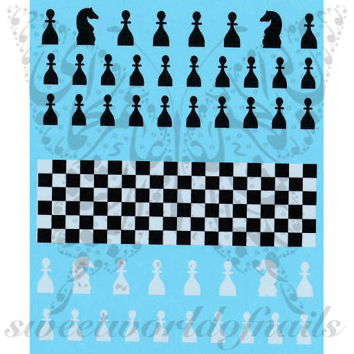 Chess Nail Art Chess Board Water Decals