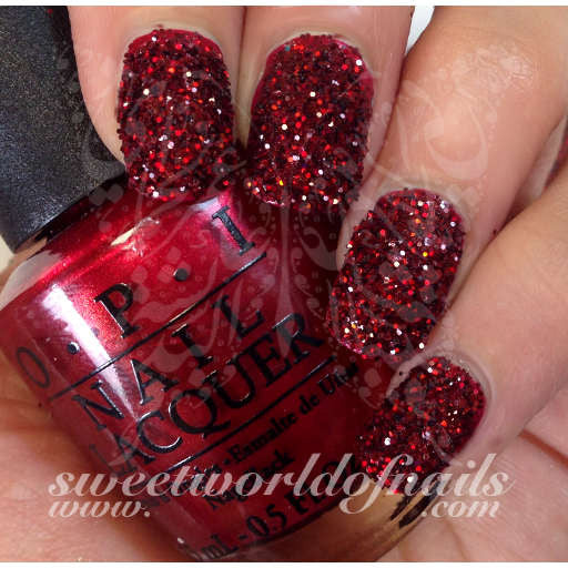 Sparkly Red Glitter Gel Nail Strips | MoYou London
