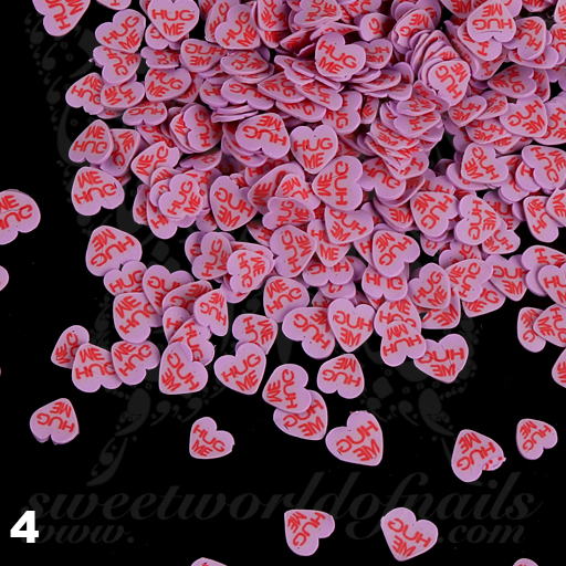 Valentine's Day Nail Art, Heart Fimo Cane Slices, Polymer Clay Cane, MiniatureSweet, Kawaii Resin Crafts, Decoden Cabochons Supplies