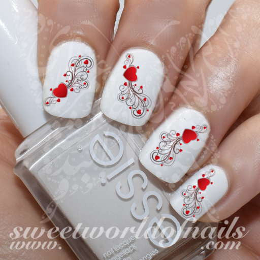 Amazon.com: Valentine's Day Nail Art Stickers Red Love Heart Nail Supplies  3D Self-Adhesive Nail Foil Decals Heart Kiss Angel Baby Romantic Designs  Beauty DIY Acrylic Nail Decorations for Woman Girls 6Pcs (C) :