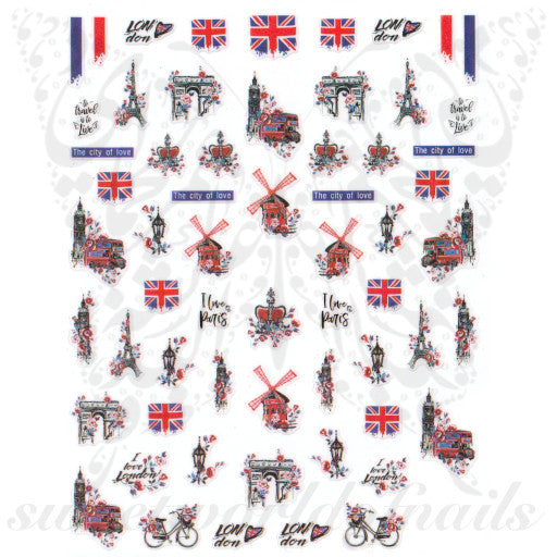 England London Nail Art Stickers