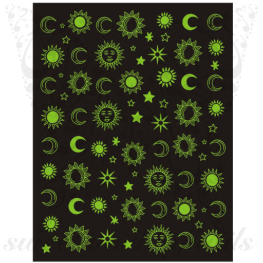 Designer Glow in the Dark Nail Stickers Set（6 Sheets）