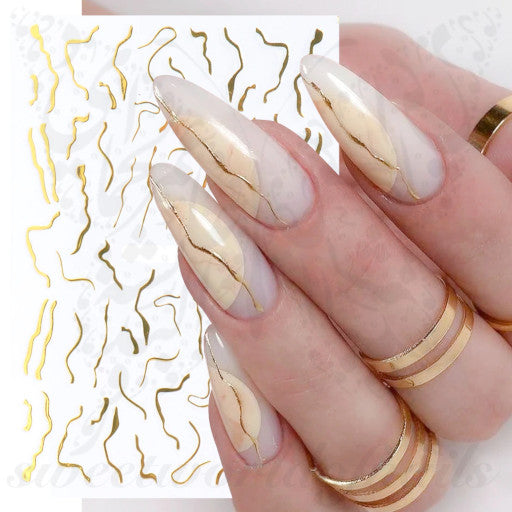 Metallic Line Nail Art Stickers 2pcs French Silver Line Nail Decals Simple Line  Manicure Accessories Nail Decoration For DIY | SHEIN USA
