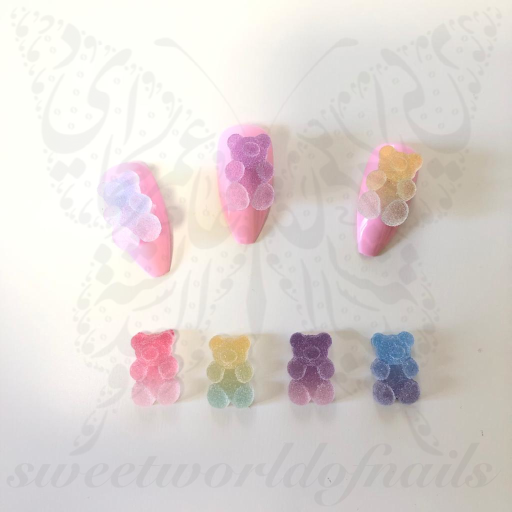 Pastel Kawaii Gummy Bear 3D Nail Art Charms 