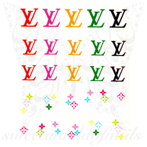 Colorful Letter Nail Art Water Decals