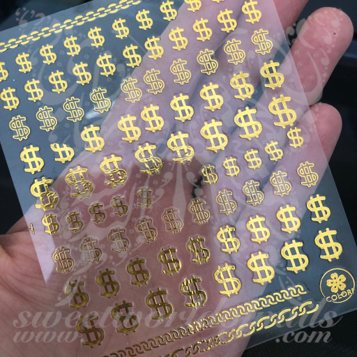 12 Sheets Money Dollar Nail Art Stickers 3D Gold Nail Art Supplies 100  Dollar Sign Self Adhesive Nai…See more 12 Sheets Money Dollar Nail Art  Stickers